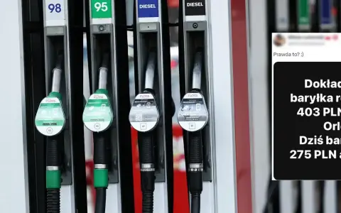 Dystrybutory paliwa. Ile litrów benzyny można kupić za baryłkę ropy? Cena ropy spadła z 403 do 275 PLN.