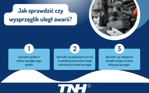 Jak sprawdzić uszkodzony wysprzęglik objawy: wycieki, ruch pojazdu przy wciśniętym sprzęgle, nietypowe dźwięki.