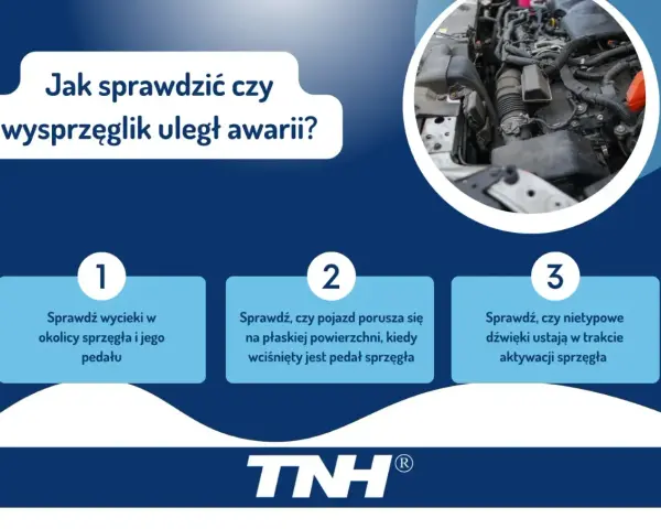 Jak sprawdzić uszkodzony wysprzęglik objawy: wycieki, ruch pojazdu przy wciśniętym sprzęgle, nietypowe dźwięki.