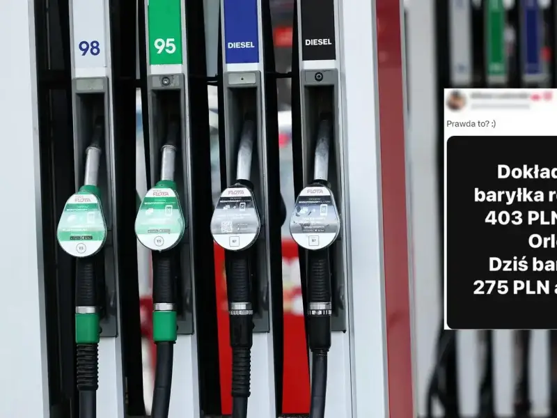 Dystrybutory paliwa. Ile litrów benzyny można kupić za baryłkę ropy? Cena ropy spadła z 403 do 275 PLN.